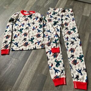 Hanna Andersson Marvel Christmas Winter Long John PJs Pajamas 140